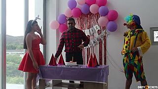 Fucking Birthday Girl In Doggy At Father's House While He Works