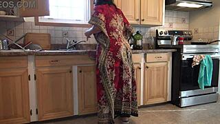 turkish stepmom freaked out when stepson licked his cum from her tight pussy.