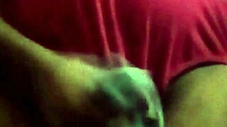 Two guys masturbate together wearing neighbor and sister panties