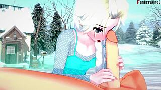 Elsa says, 'I want to suck and have sex with you.'