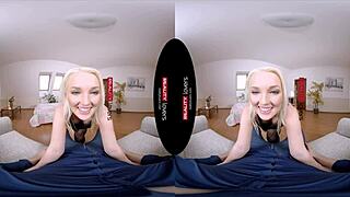 Time to seal the deal with the blonde babe in stockings and high heels.