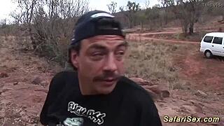 The Skinny African Milf Feels Intense Pleasure As She's Roughly Fucked Outdoors With A Monster Cock.