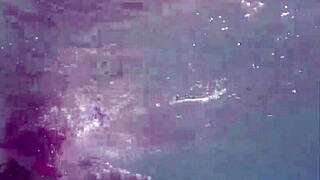 Public exhibitionist German teen VeronikaVonk flashes big boobs at sea 😜