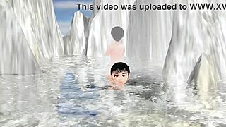 leo anime girl in secret hot spring mixed bath without towel