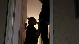 trying to get caught sex in the doorway at the hotel with big cock