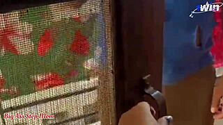 Step brother caught spying on step sister in shower