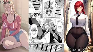 chainsaw man makima & denji chained bondage 😈