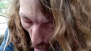 giving sloppy blowjob to buddy in car 😏