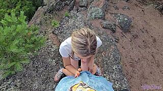 Cum extraction adventure in the mountains while hiking with my instructor.