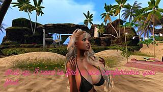 second life black man and asian stepsister on the beach adventure