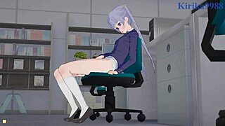 aoba suzukaze and hifumi takimoto start with masturbation leading to intense futanari creampie in new game hentai
