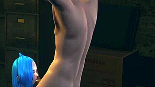 Jinx gives blowjob in league of legends hentai, uncensored!