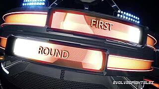 Ariel Dominates Bella Rossi In Rough Lesbian Wrestling With Strapon Fucking