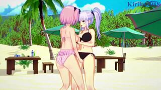 Yagy And Hibari Share Intense Lesbian Futanari Sex
