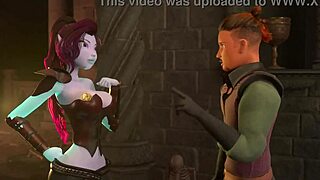 Busty elf dominates man in fight, rewarded with deepthroat blowjob and cowgirl riding