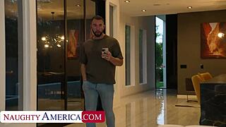 Hayley Davies, my wife's hot friend, spreads her tight wet pussy for my big cock.