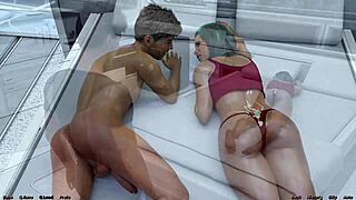 stranded in space, a fat curvy character gets dominated by a femdom mistress in bdsm anime hentai