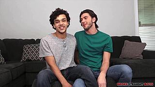 Justin Dean dominates Derek Cline in an intense amateur match with rough rimjob action