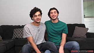 Justin Dean dominates Derek Cline in an intense amateur match with rough rimjob action