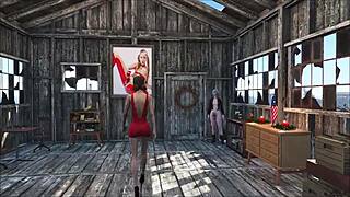 fallout 4 has this cute skinny brunette getting sexy at home in 3d anime