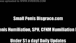 Jerk that tiny cock hard in humiliation femdom pov masturbation bdsm session!