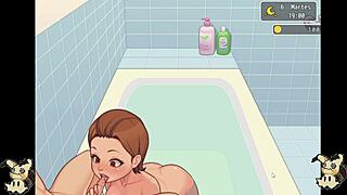 She gives blowjobs in the bathroom then joins me in the shower