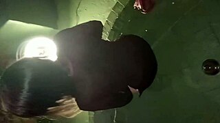 Crossdresser fucks small woman in nature