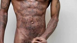 Want to see this ebony guy's monster cock solo masturbation end in a huge cumshot?