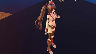 blabla has fun with her favorite fan in 3d cartoon game