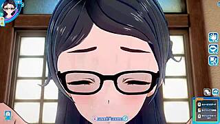 koikatsu sunshine features a plain girl with glasses in a face-to-face sitting position
