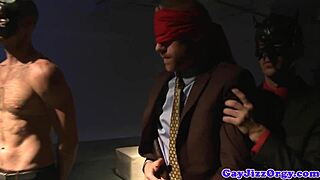 orgy with muscular hunks in group ritual