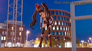 blabla has fun with her favorite fan in 3d cartoon game