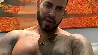 viktor rom dances naked, showing off his big muscle and bbc, then masturbates 😏