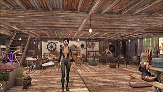 chyler leigh models fallout 4 fashion as a top brunette in anime style