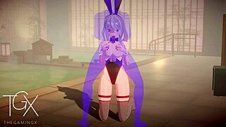 Sexy fantasy girl engages in anime hentai sex games