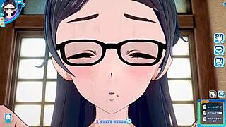 koikatsu sunshine features a plain girl with glasses in a face-to-face sitting position