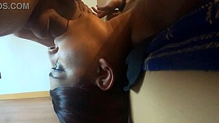 Spanish couple's homemade blowjob leads to deepthroat orgasm!