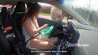 I stopped to buy fruit on the road and let the seller see and touch my pussy.