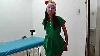 sensual indian elf babe craves christmas sex on hospital gurney with wild fantasies