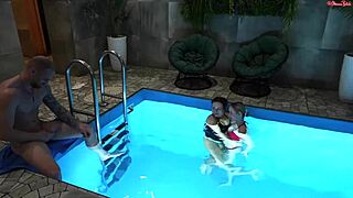 Wow, lucky guy bangs hot milf and cute teen in sauna!