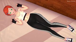 Gwen is alone at home and decides to have fun with big tits and ass in adult hentai version.