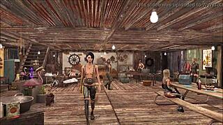 chyler leigh models fallout 4 fashion as a top brunette in anime style