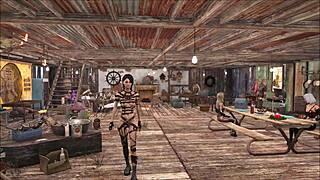 chyler leigh models fallout 4 fashion as a top brunette in anime style