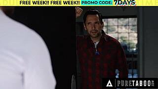 Creepy worker controls pregnant teen Madi Collins with stepdad