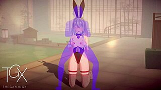 Sexy fantasy girl engages in anime hentai sex games