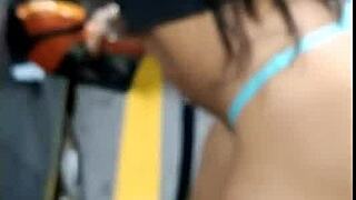 lenev8 teasing in lingerie on sao paulo streets