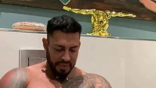 viktor rom dances naked, showing off his big muscle and bbc, then masturbates 😏