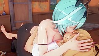 Topless Bunny Gives Cowgirl Creampie Squirting With Big Tits In Anime Cartoon