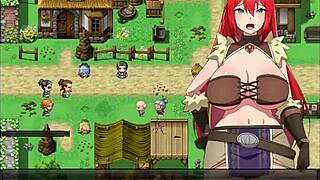 redhead rebecca with big tits and ass saves boy from nasty bandits in hentai anime part 1