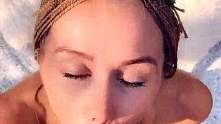 Hey, Wanna See This Blonde in Fishnets Get Ass-to-Mouth Creampied in Woods?